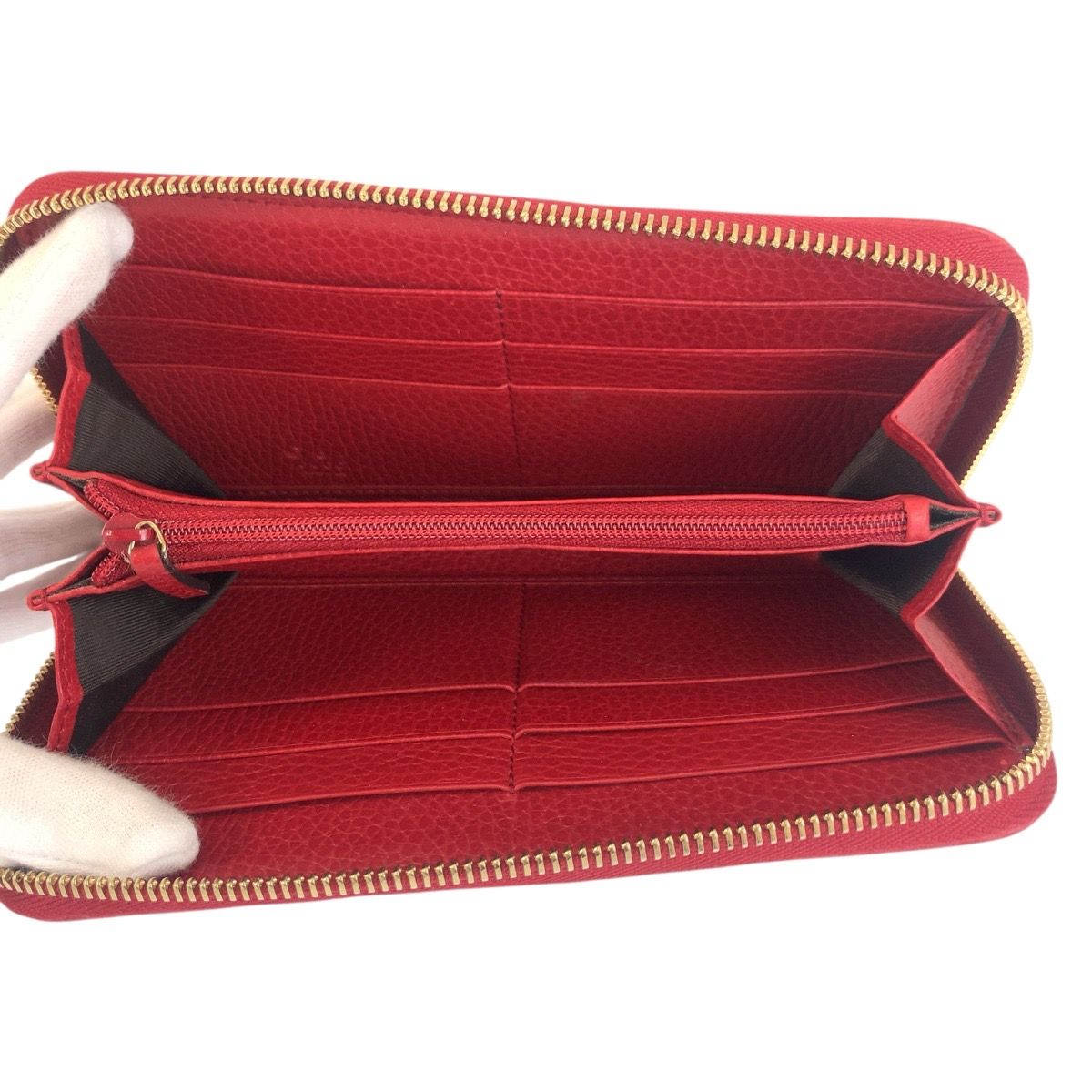 美品 GUCCI グッチ ベージュ レッド ゴールド金具 GGキャンバス 363423