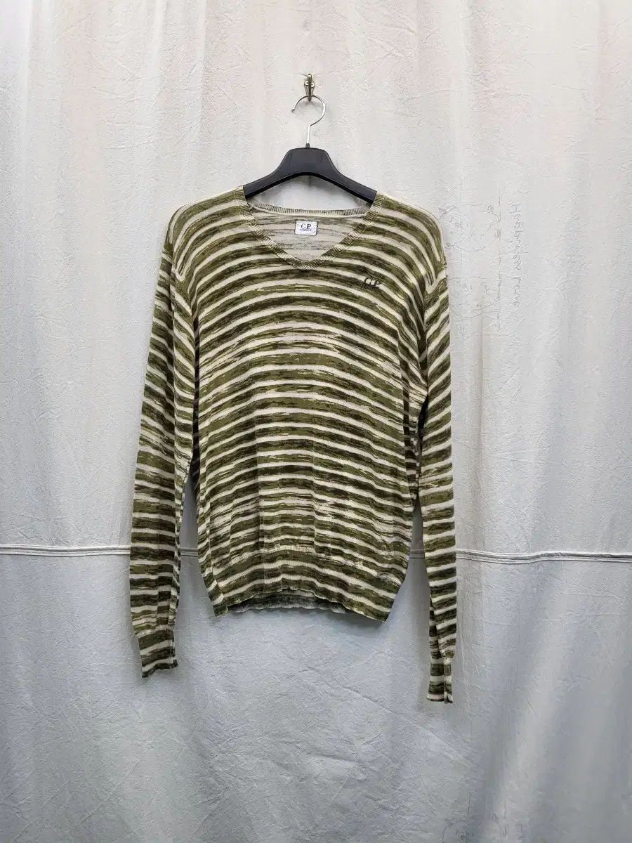 C.P. COMPANY シーピーカンパニー ストライプ Vネック 長袖 ニット