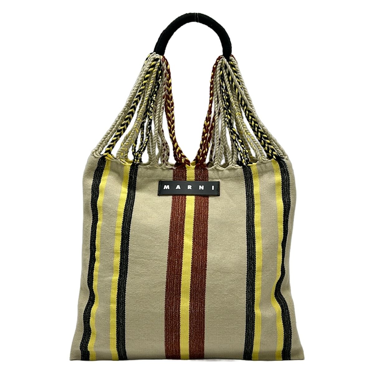 MARNI(マルニ) トートバッグ ハンモックバッグ SHMH0009A0 R0002 ベージュ×ブラウン×マルチ ストライプ