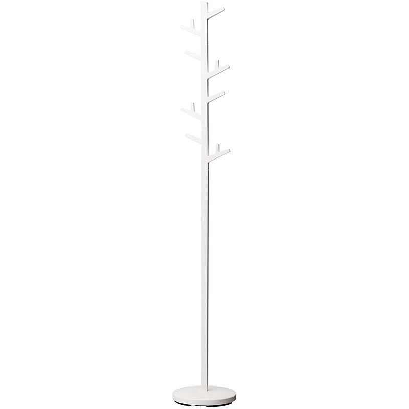 山崎実業(Yamazaki) ポールハンガー ブランチ ホワイト 約W28×D28×H176cm ハンガーラック コートハンガー 0