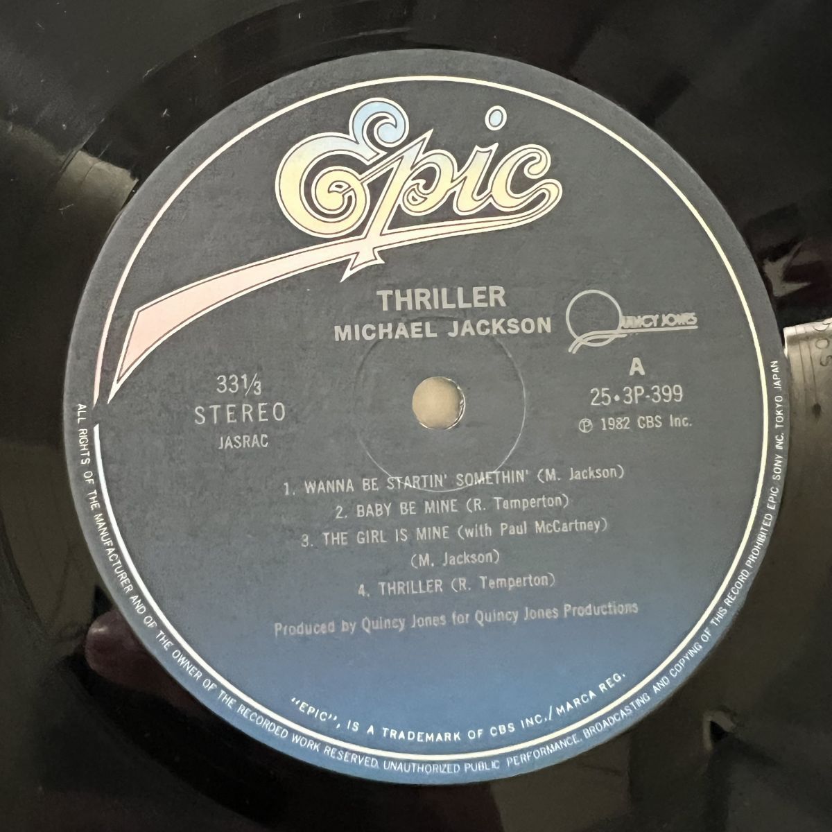 LP/Michael Jackson/Thriller = スリラー/25・3P-399/Electronic