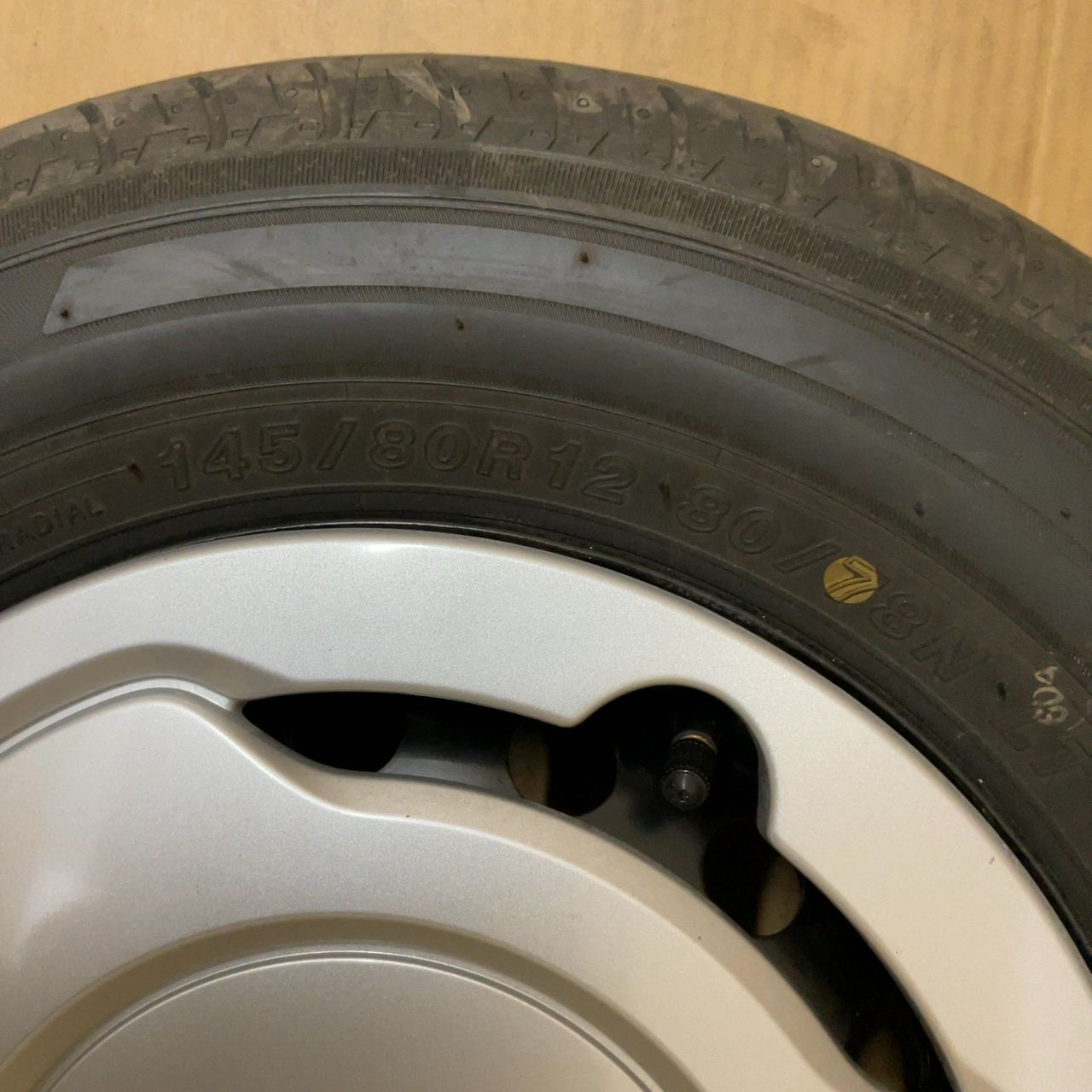 ホンダ純正スチールホイール YOKOHAMA JOB RY52 145/80R12 タイヤ