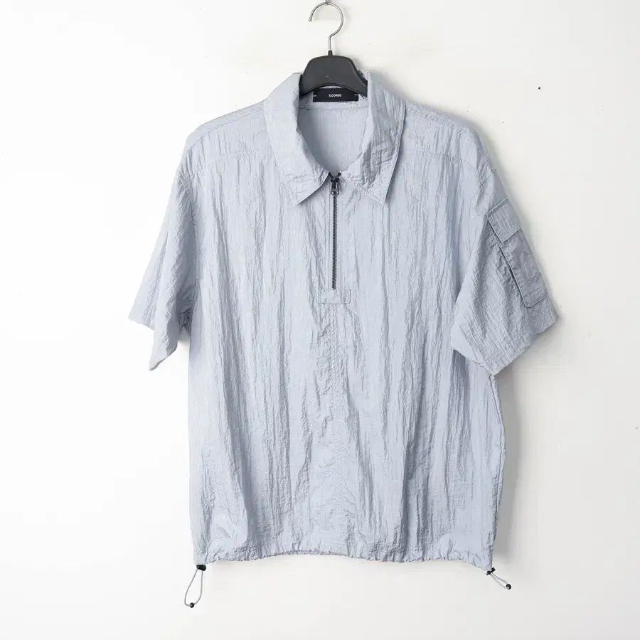 100/ILCORSO（イルコルソ）ハーフジップアップ メタルナイロン 半袖Tシャツ