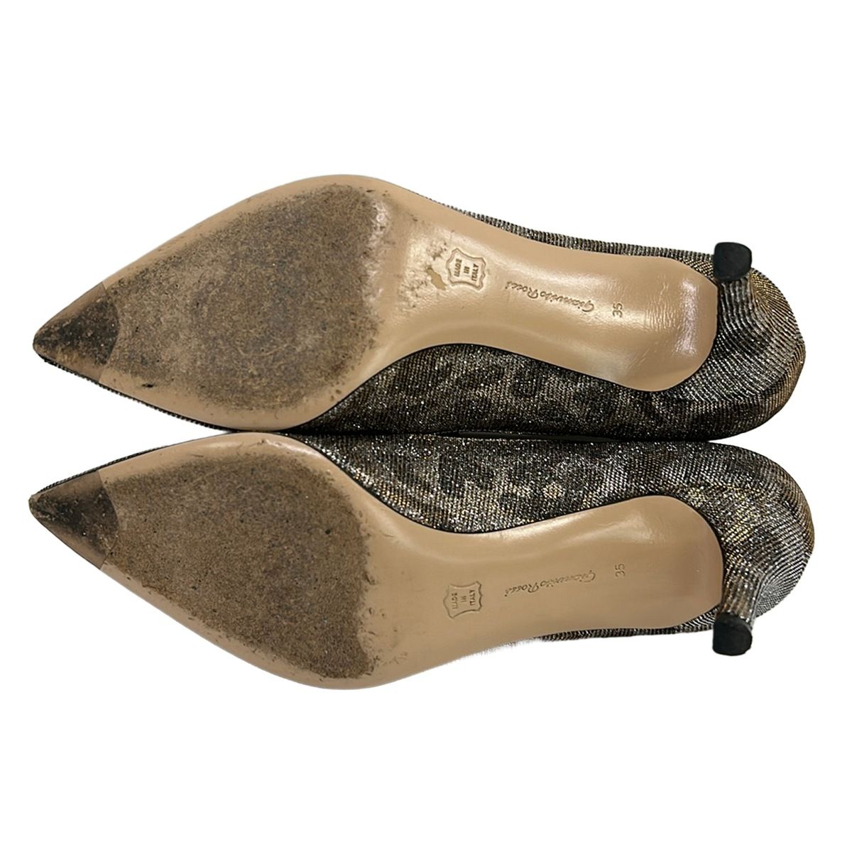 Gianvito Rossi(ジャンヴィト・ロッシ) パンプス 35 レディース - シルバー×黒 ラメ Gianvito Rossi(ジャンヴィト・ロッシ) パンプス 35 レディース - シルバー×黒 ラメ