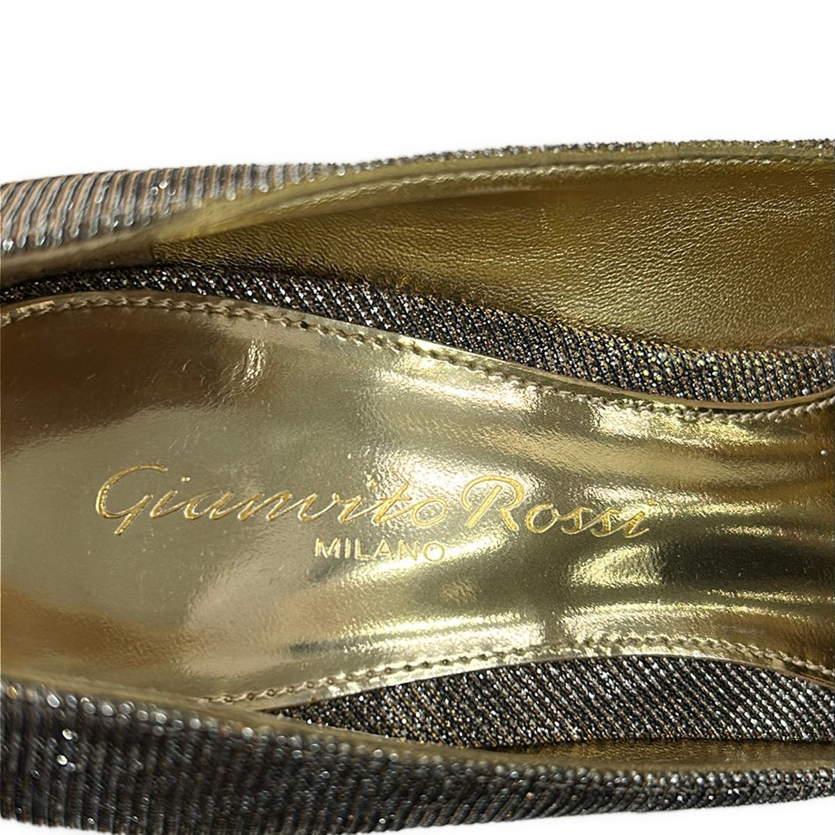 Gianvito Rossi(ジャンヴィト・ロッシ) パンプス 35 レディース - シルバー×黒 ラメ Gianvito Rossi(ジャンヴィト・ロッシ) パンプス 35 レディース - シルバー×黒 ラメ