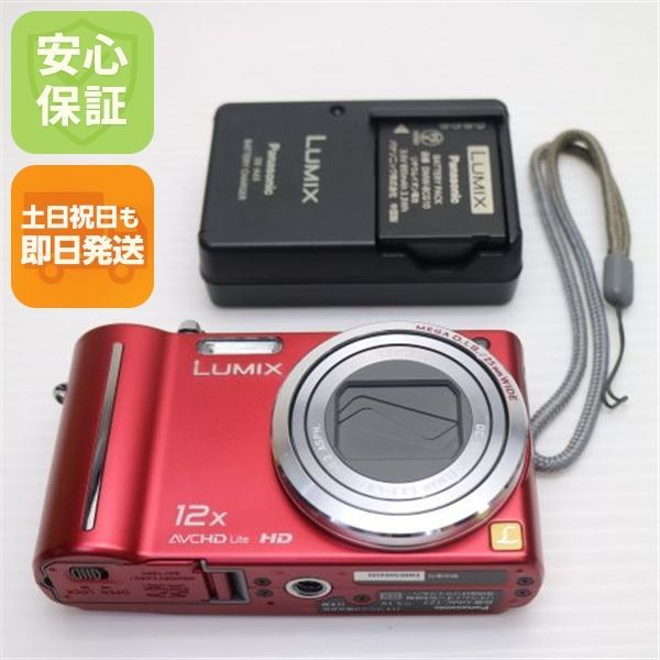 超美品 DMC-TZ7 レッド 即日発送 Panasonic LUMIX デジカメ 本体 土日