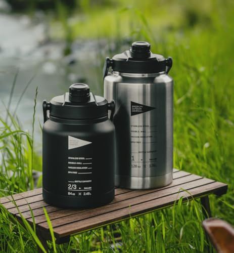 BROOKLYN OUTDOOR COMPANY (BOC) ブルックリンアウトドアカンパニー サーモジャグ 2.5L 3.8L 保冷 保温 NY発 キャンプ アウトドア 真空断熱構造 (3.8L ブラック)pms c296393a