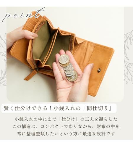 [ZUCCHERO] 二つ折り財布 レディース 本革 大容量 コンパクト 牛革 薄型 小銭入れ カード入れ 軽量 おしゃれ かわいい プレゼントpms 5975d851