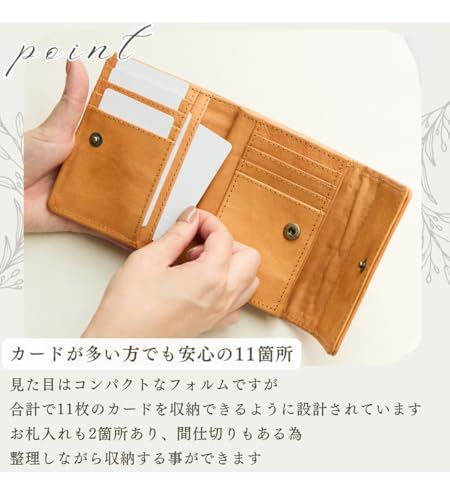 [ZUCCHERO] 二つ折り財布 レディース 本革 大容量 コンパクト 牛革 薄型 小銭入れ カード入れ 軽量 おしゃれ かわいい プレゼントpms 5975d851