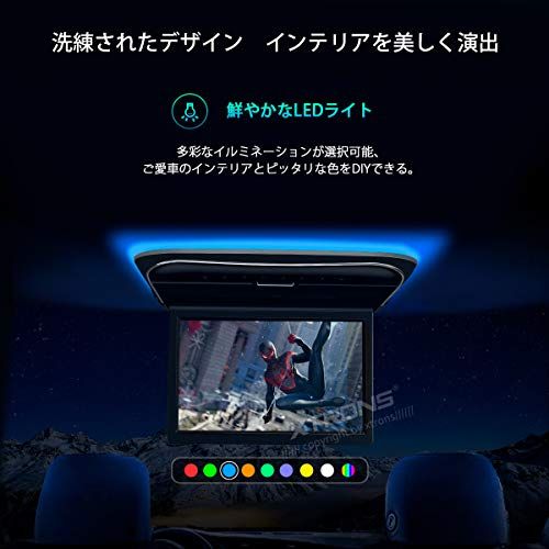 XTRONS フリップダウンモニター 11.6インチ 1366×768 超薄型 車載モニター HDMI対応 フルHD1080Pビデオ対応 スピーカ内蔵 USB 外部入力 ドア連動 水平開閉170度 電源記憶 (CM118HD)pms aed0bafd
