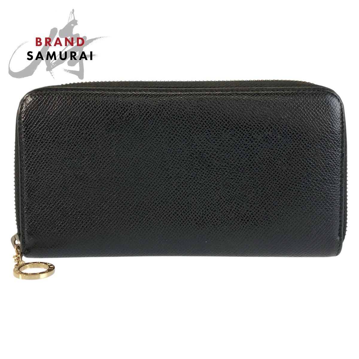 美品 BVLGARI ブルガリ ブラック 黒 ゴールド金具 レザー FG E16 280551 長財布 ロングウォレット メンズ 602454【中古】