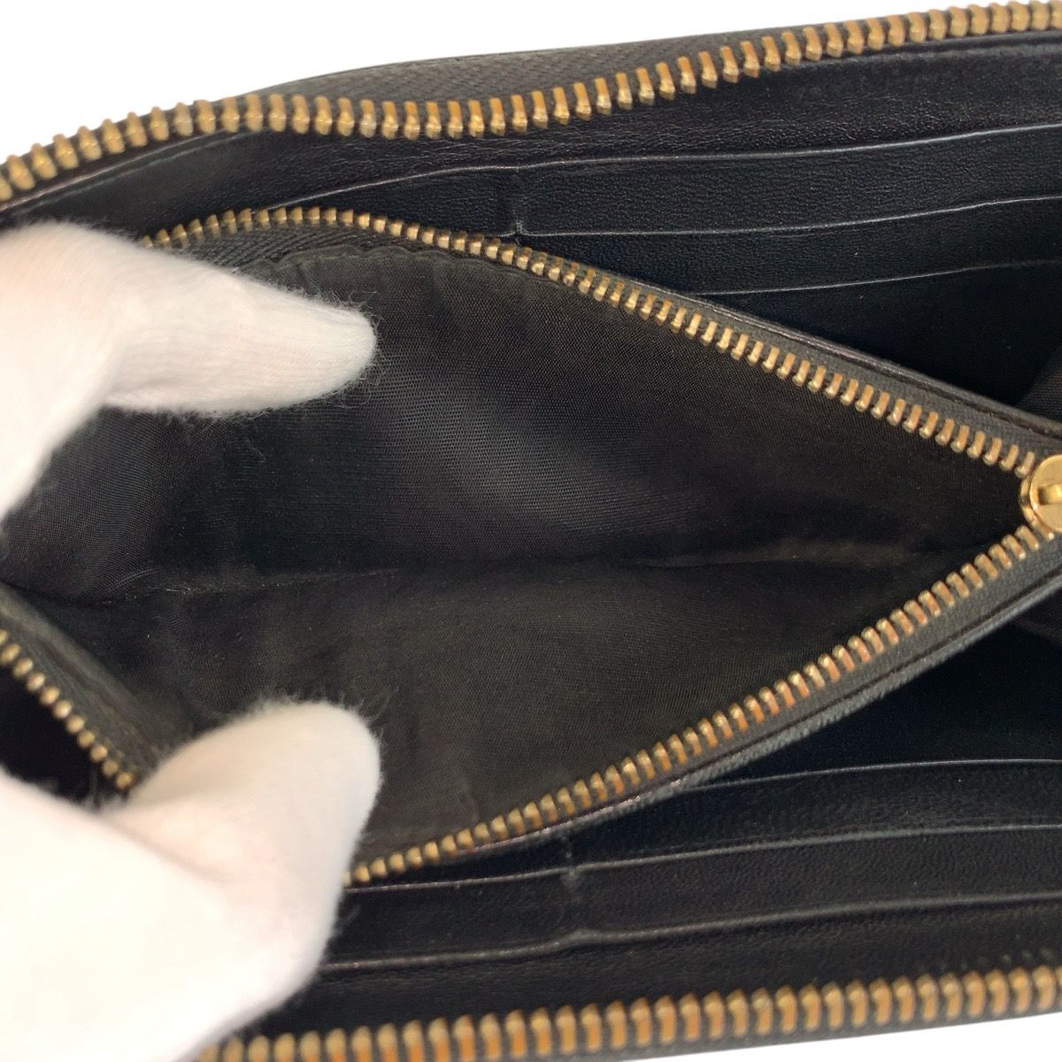 美品 BVLGARI ブルガリ ブラック 黒 ゴールド金具 レザー FG E16 280551 長財布 ロングウォレット メンズ 602454【中古】