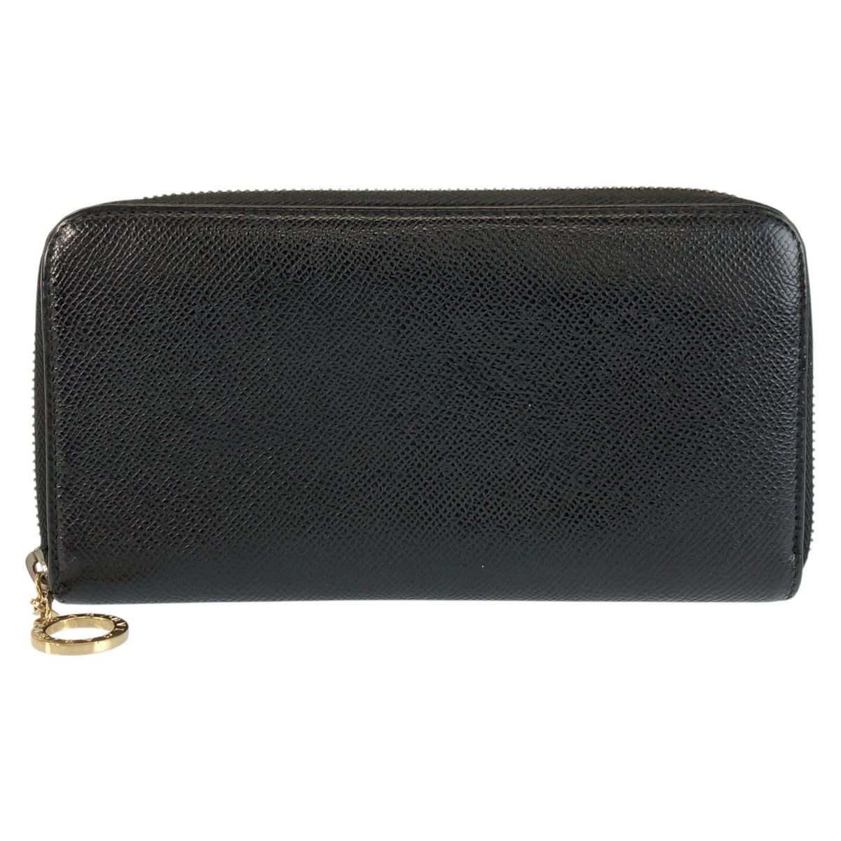 美品 BVLGARI ブルガリ ブラック 黒 ゴールド金具 レザー FG E16