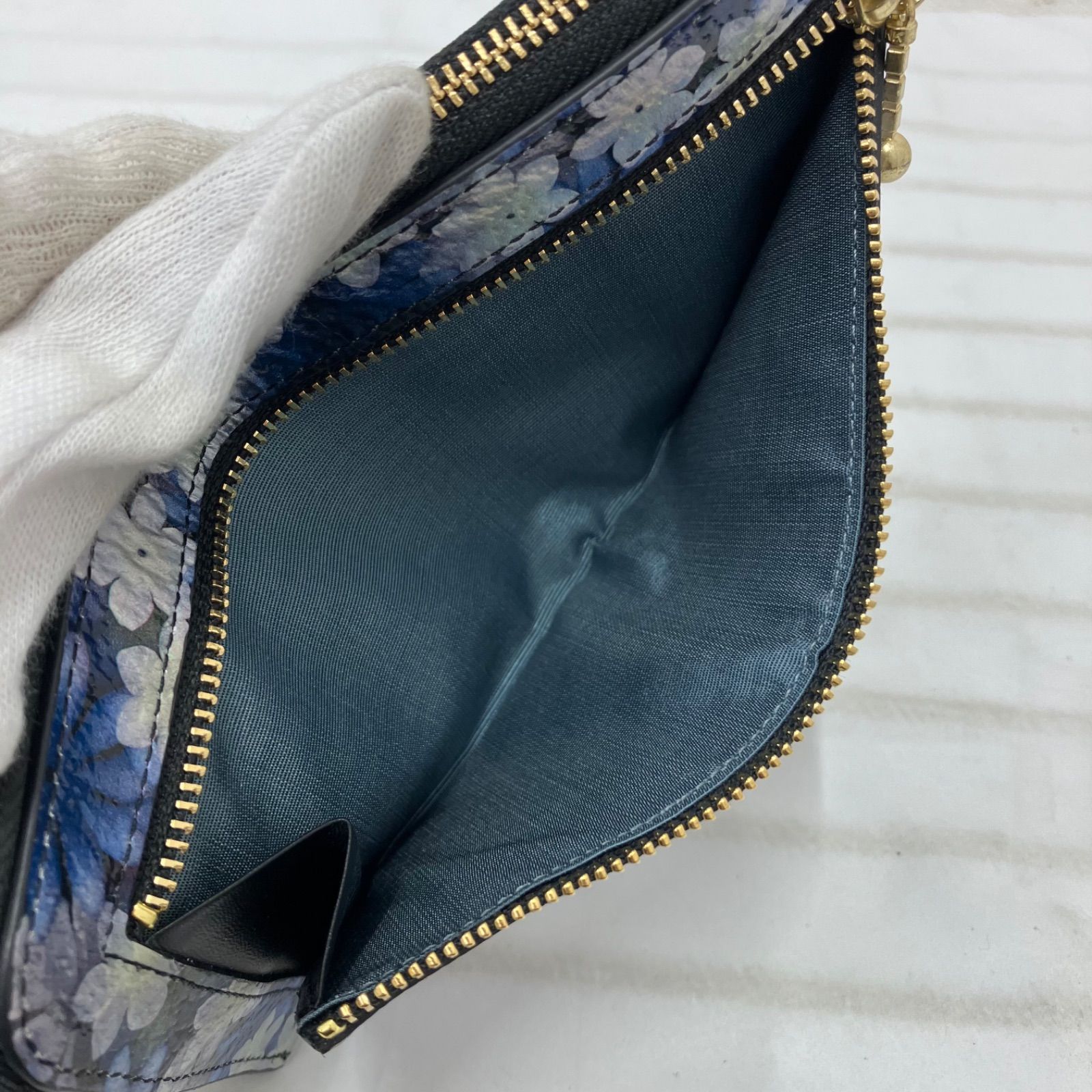 1002 LANVIN en Bleu ランバンオンブルー ブルフルールL字ファスナー 長財布 ウォレットケース お財布 花柄 ブルー系 1002 LANVIN en Bleu ランバンオンブルー ブルフルールL字ファスナー 長財布 ウォレットケース お財布 花柄 ブルー系