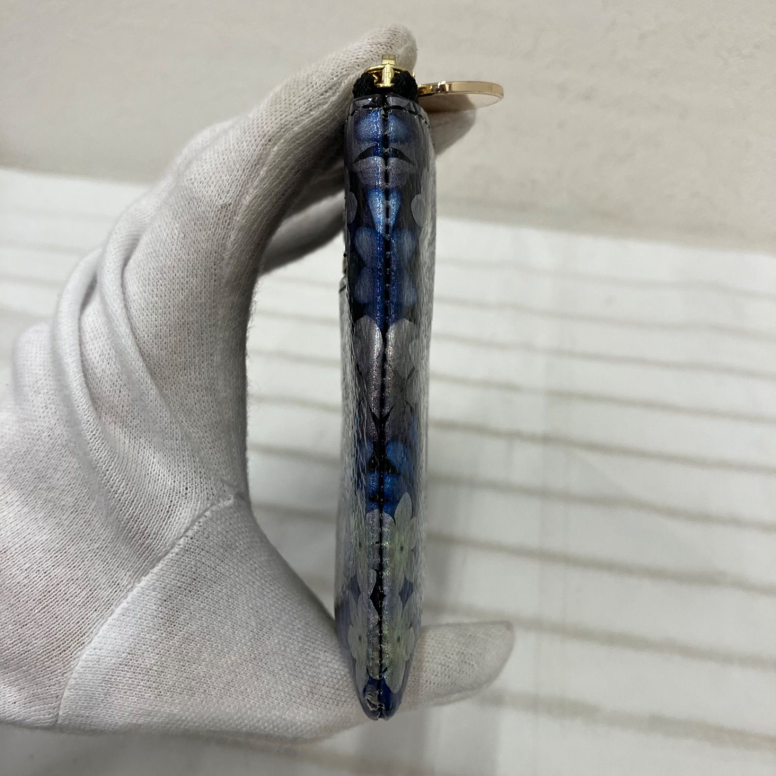1002 LANVIN en Bleu ランバンオンブルー ブルフルールL字ファスナー 長財布 ウォレットケース お財布 花柄 ブルー系 1002 LANVIN en Bleu ランバンオンブルー ブルフルールL字ファスナー 長財布 ウォレットケース お財布 花柄 ブルー系