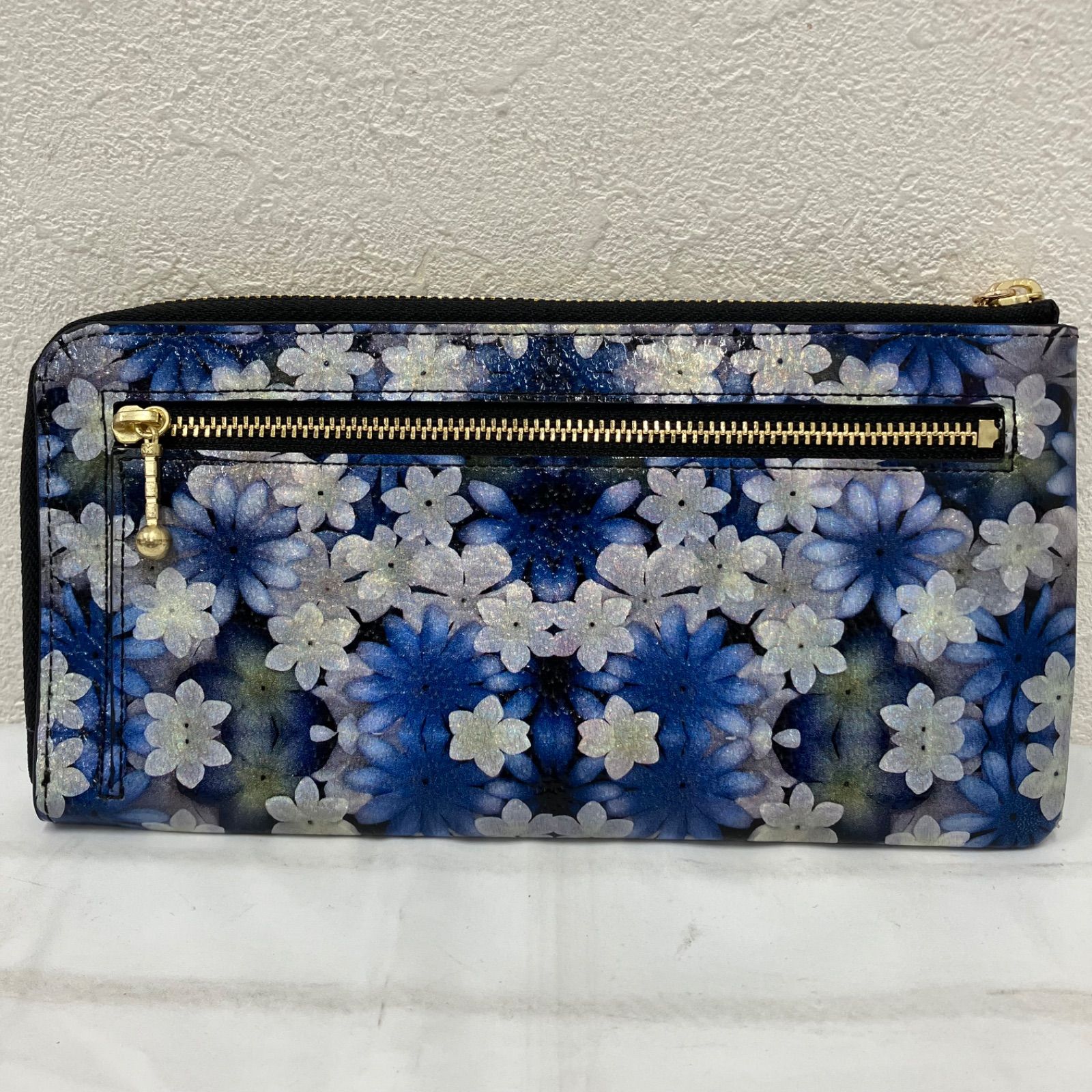 1002 LANVIN en Bleu ランバンオンブルー ブルフルールL字ファスナー 長財布 ウォレットケース お財布 花柄 ブルー系 1002 LANVIN en Bleu ランバンオンブルー ブルフルールL字ファスナー 長財布 ウォレットケース お財布 花柄 ブルー系