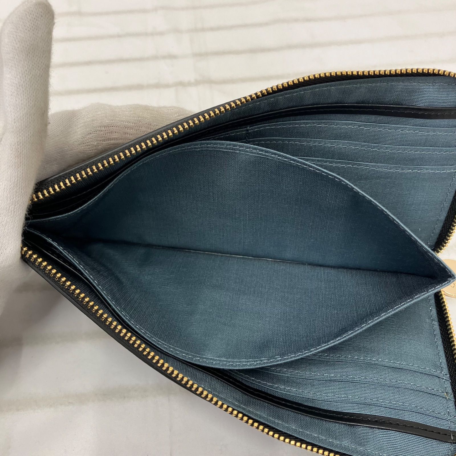1002 LANVIN en Bleu ランバンオンブルー ブルフルールL字ファスナー 長財布 ウォレットケース お財布 花柄 ブルー系 1002 LANVIN en Bleu ランバンオンブルー ブルフルールL字ファスナー 長財布 ウォレットケース お財布 花柄 ブルー系