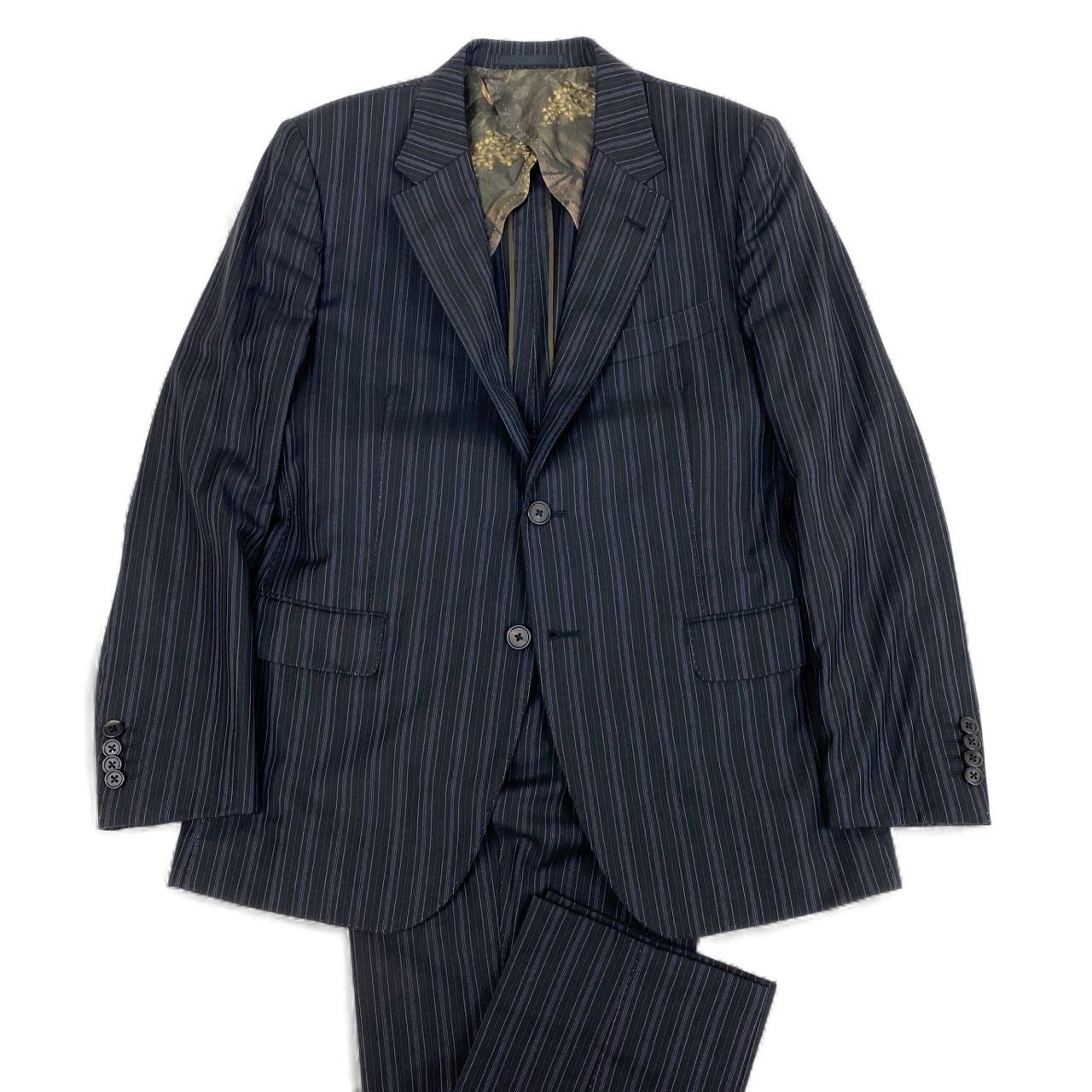 69L17 Paul Smith LONDON ポールスミス シングルスーツジャケット ストライプ柄 ロロピアーナ生地 M2 ブラック メンズ 男性用u02t