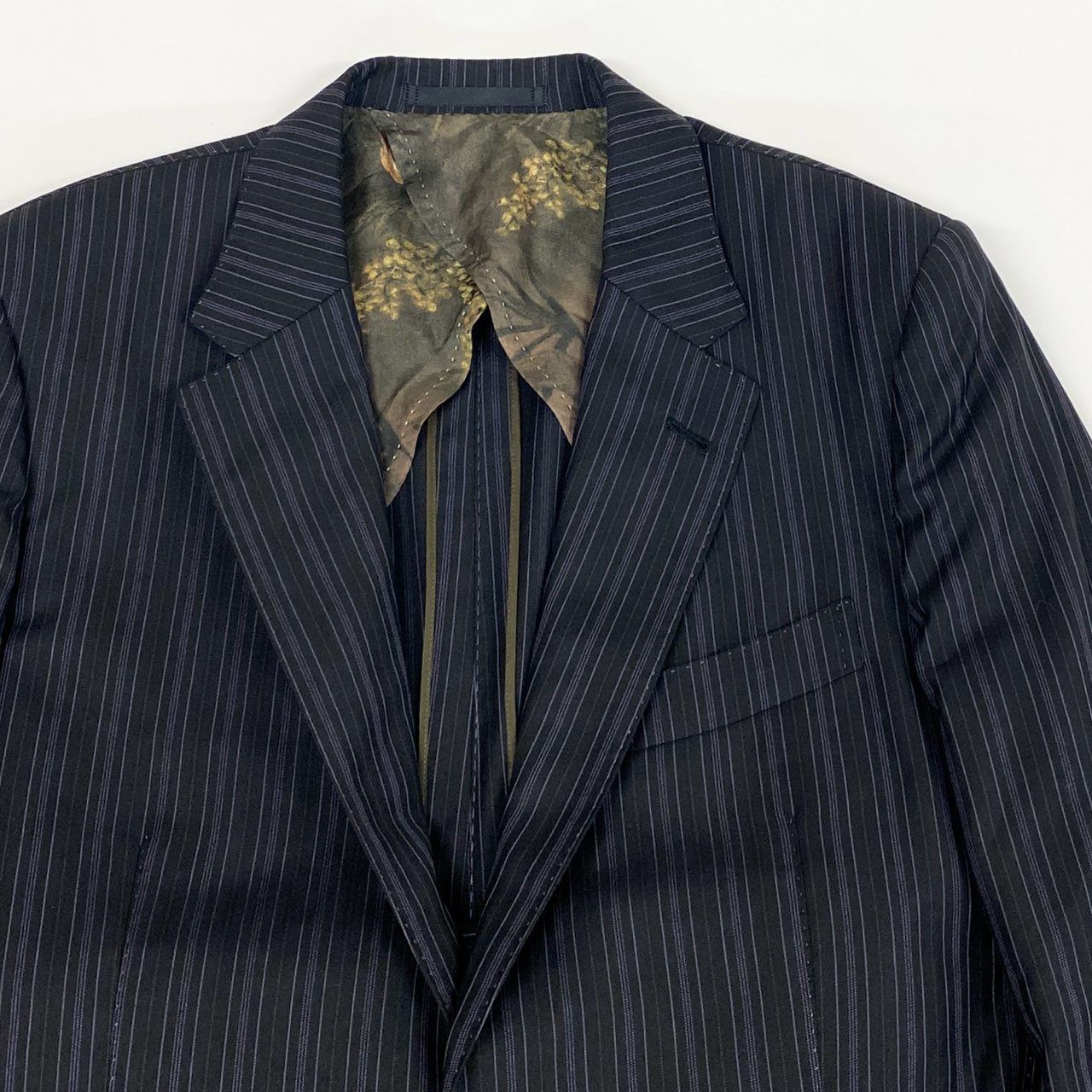 69L17 Paul Smith LONDON ポールスミス シングルスーツジャケット ストライプ柄 ロロピアーナ生地 M2 ブラック メンズ 男性用u02t