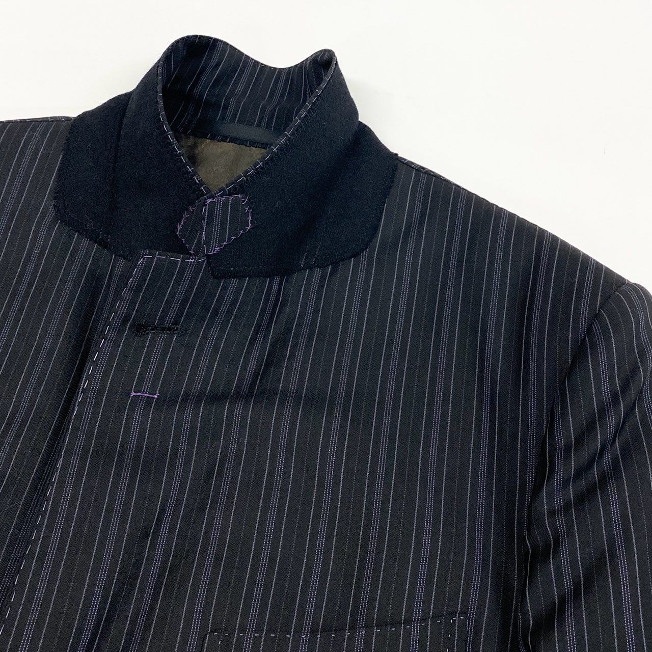 69L17 Paul Smith LONDON ポールスミス シングルスーツジャケット ストライプ柄 ロロピアーナ生地 M2 ブラック メンズ 男性用u02t