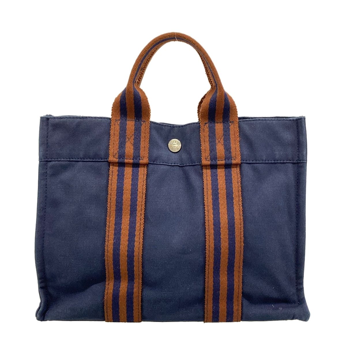 HERMES(エルメス) トートバッグ フールトゥトートPM ネイビー×ダークブラウン