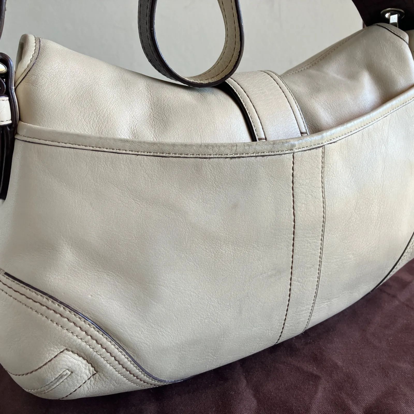 Coach Vintage Soho Medium Buckle Flap Smooth Leather Shoulder Bag 