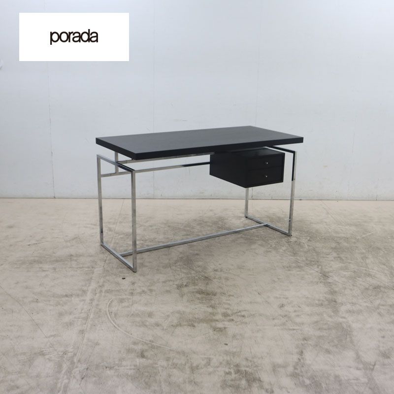 ◆展示美品◆ porada ポラダ ACTUS アクタス Papiro パピーロ ライティングデスク/モダンデスク 机 抽斗付 ブラック 31万