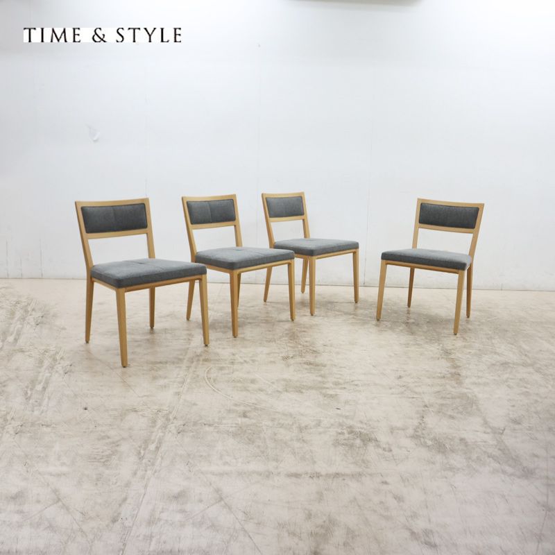 ◆展示美品◆ TIME＆STYLE タイムアンドスタイル ダイニングチェア アームレスチェア 食卓椅子 北欧風 国産家具 4脚セット