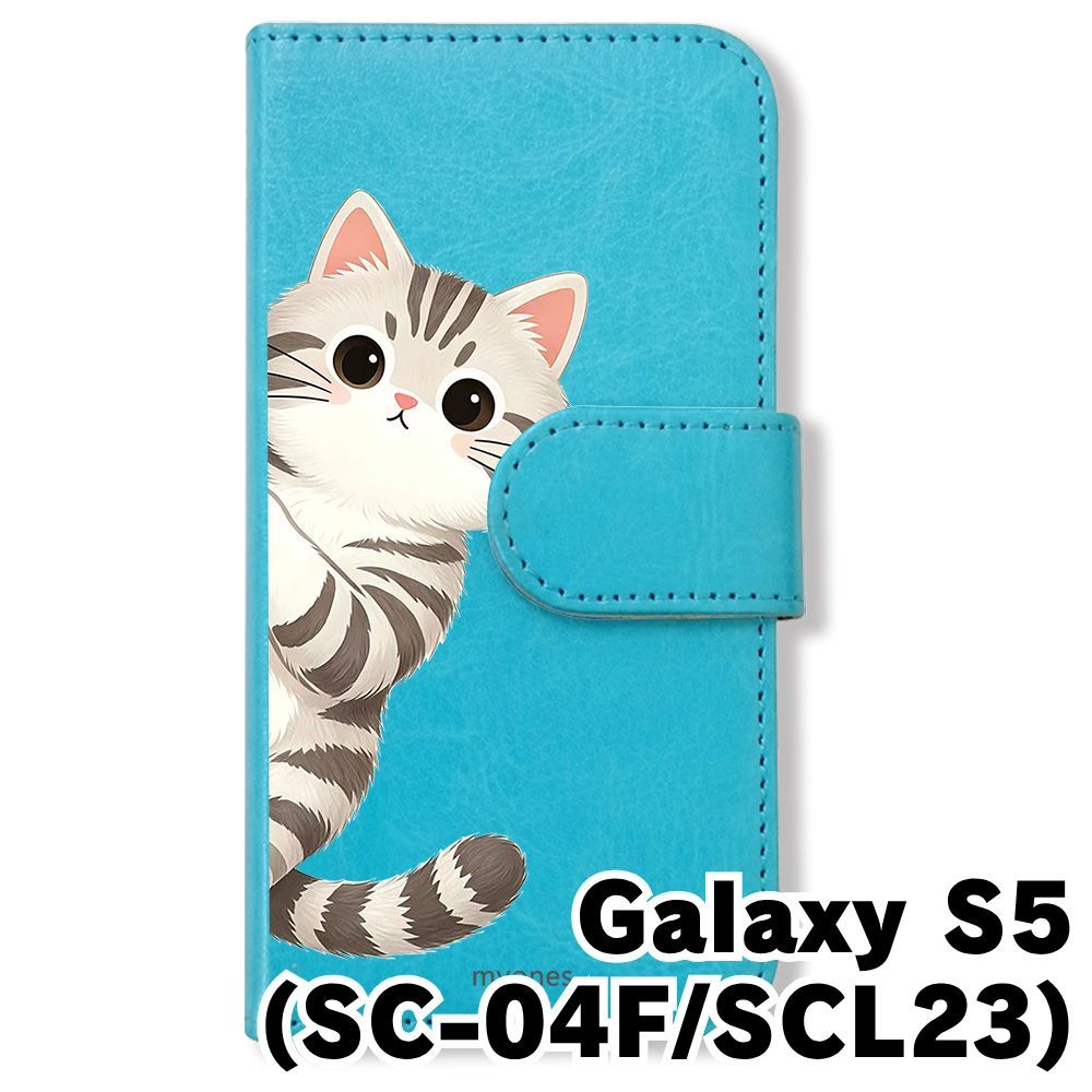 新品未使用】 SC-04F/SCL23 GALAXY S5 手帳型スマホ ケース(色：ブルー
