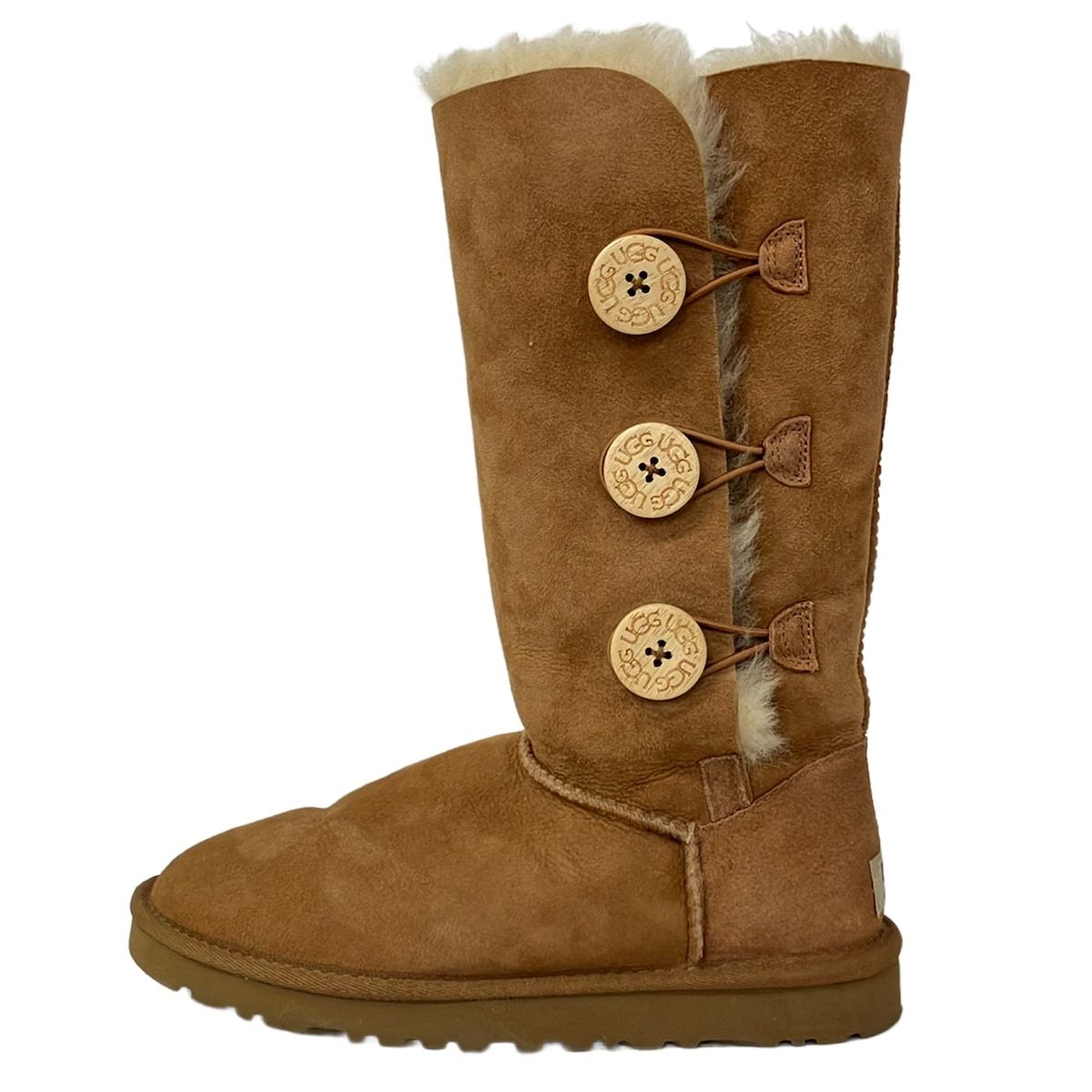UGG(アグ) ブーツ 230 レディース ベイリーボタン トリプレット 1873 ライトブラウン ムートン
