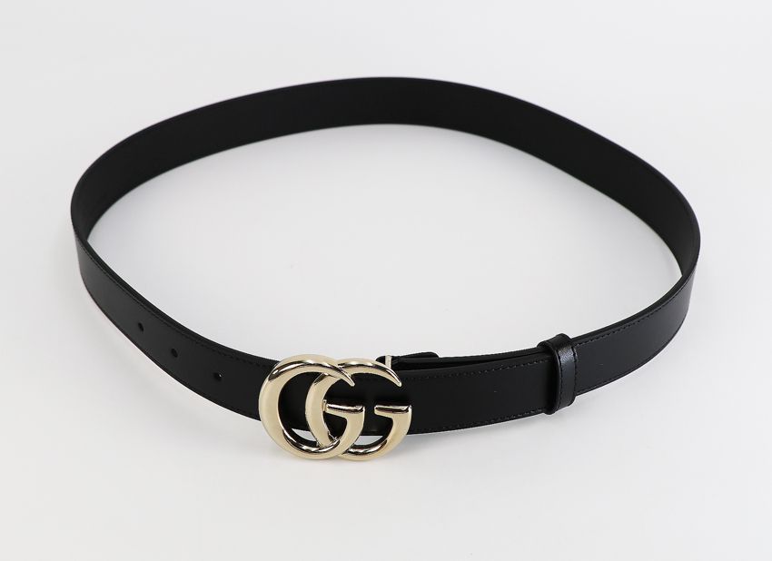 グッチ　GUCCI ダブルGバックル ブラック　レザーベルト
