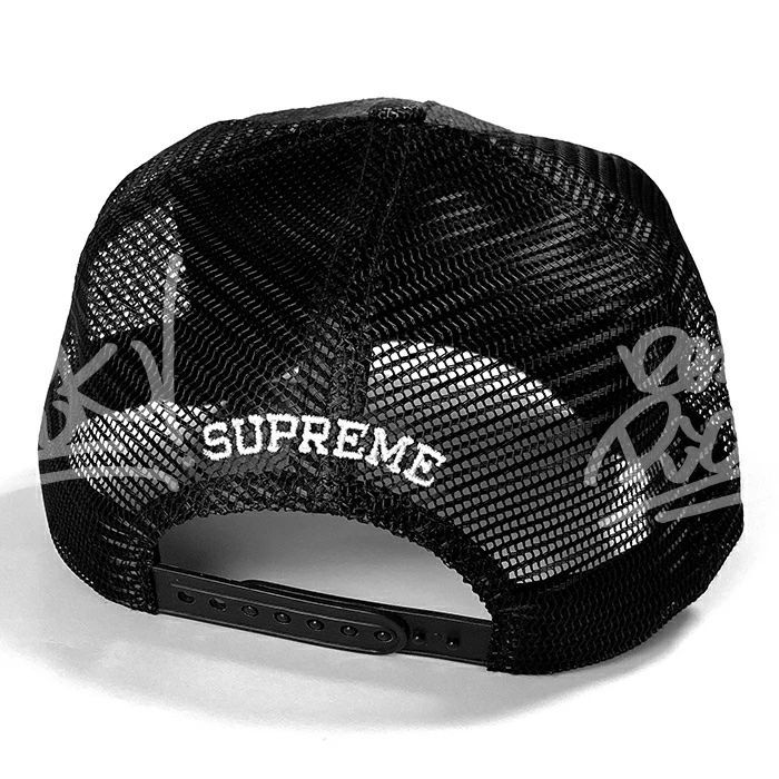 送料無料 メンズ キャップ ブラック Supreme シュプリーム Raffia Mesh