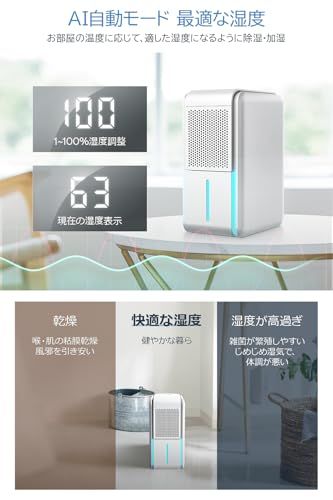 除湿機 小型 【除湿・加湿・空気清浄 一台3役】 除加湿空気清浄機 強力 湿度設定 マイナスイオン機能 タイマー付き ペルチェ式 除湿器 1L大容量タンク UV除菌ライト 除湿乾燥 部屋干し 湿気対策 梅雨対策 花粉対策 20畳 狭所向け コ f882d01d