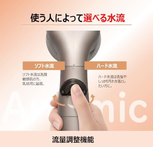 アラミック シャワーヘッド 節水 高水圧 水量調整可 止水ボタン シャンパンゴールド 日本製 ST-C3BDmi d3ccc205