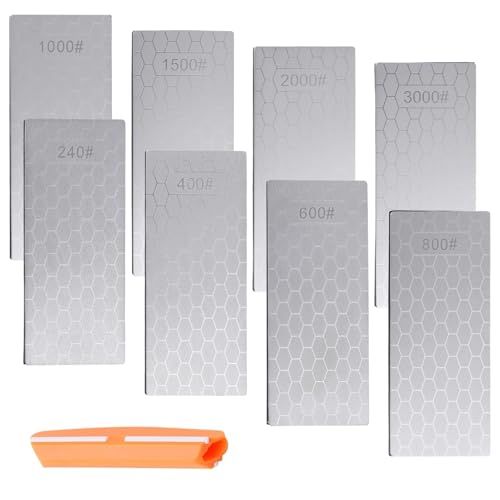 8枚セット ダイヤモンド砥石セット 240/400/600/800/1000/1500/2000/3000グリット ダイヤモンド研磨砥石セット 面直し ダイヤモンド研ぎ石セット ラッピングプレート 砥石セット シャープナー 刃物研磨 包丁研ぎ c09b66ff