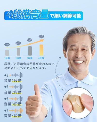 集音器 高齢者 しゅうおんき【2026登場・音量増幅・ノイズ低減！】高齢者集音器 音声拡聴器 20-30時間連続使用 耳穴型 片耳/両耳対応 充電ケースは200時間の充電をサポート USB充電式 残量表示 自動電源ON/OFF 敬老の日 ギフ 728e1ae9