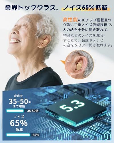集音器 高齢者 しゅうおんき【2026登場・音量増幅・ノイズ低減！】高齢者集音器 音声拡聴器 20-30時間連続使用 耳穴型 片耳/両耳対応 充電ケースは200時間の充電をサポート USB充電式 残量表示 自動電源ON/OFF 敬老の日 ギフ 728e1ae9