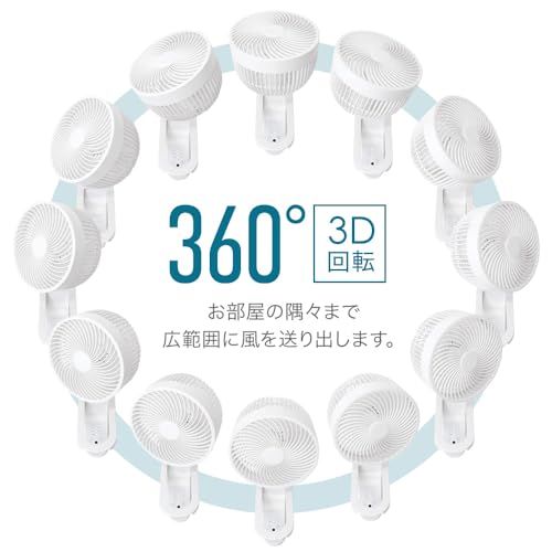 壁掛け扇風機 サーキュレーター 24畳対応 角度調整可能【パワフル送風 省エネ 節電対策 リモコン付き】上下左右 360°首振り 静音 ON/OFFタイマー 国内メーカー1年サポート iimono117 (1台)mi 4052c6d4