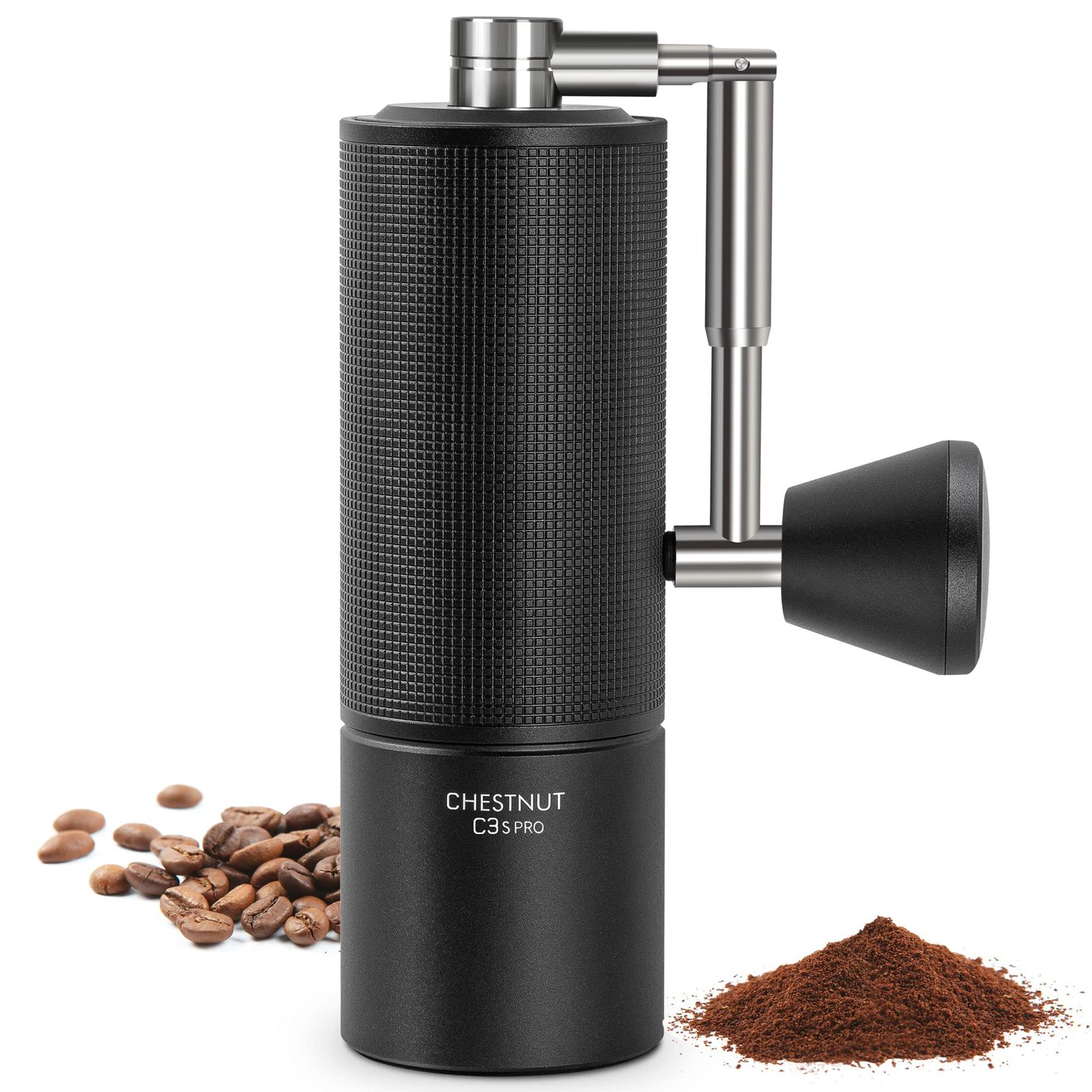 TIMEMORE 新 全金属 コーヒーミル 手動 タイムモア C3S PRO 手挽き コーヒー ミル 折り畳み式ハンドル ステンレス臼 段階粗さ調整可能 省力性 持ち運びやすい - NEW C3S PRO, ブラックmi b3d06dcc
