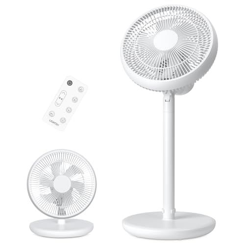 [禄越] リビング扇風機 サーキュレーター dcモーター 扇風機 【進化モデル＆節電対策】 リモコン付き 首振り 無段階風量 6枚羽根 パワフル送風 静音 高さ調節 省エネ 自動OFFタイマー お手入れ簡単 軽量 サーキュレーター 扇風機 リ ac238fca