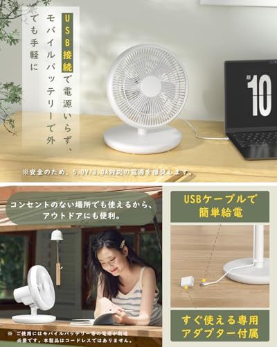 [禄越] リビング扇風機 サーキュレーター dcモーター 扇風機 【進化モデル＆節電対策】 リモコン付き 首振り 無段階風量 6枚羽根 パワフル送風 静音 高さ調節 省エネ 自動OFFタイマー お手入れ簡単 軽量 サーキュレーター 扇風機 リ ac238fca
