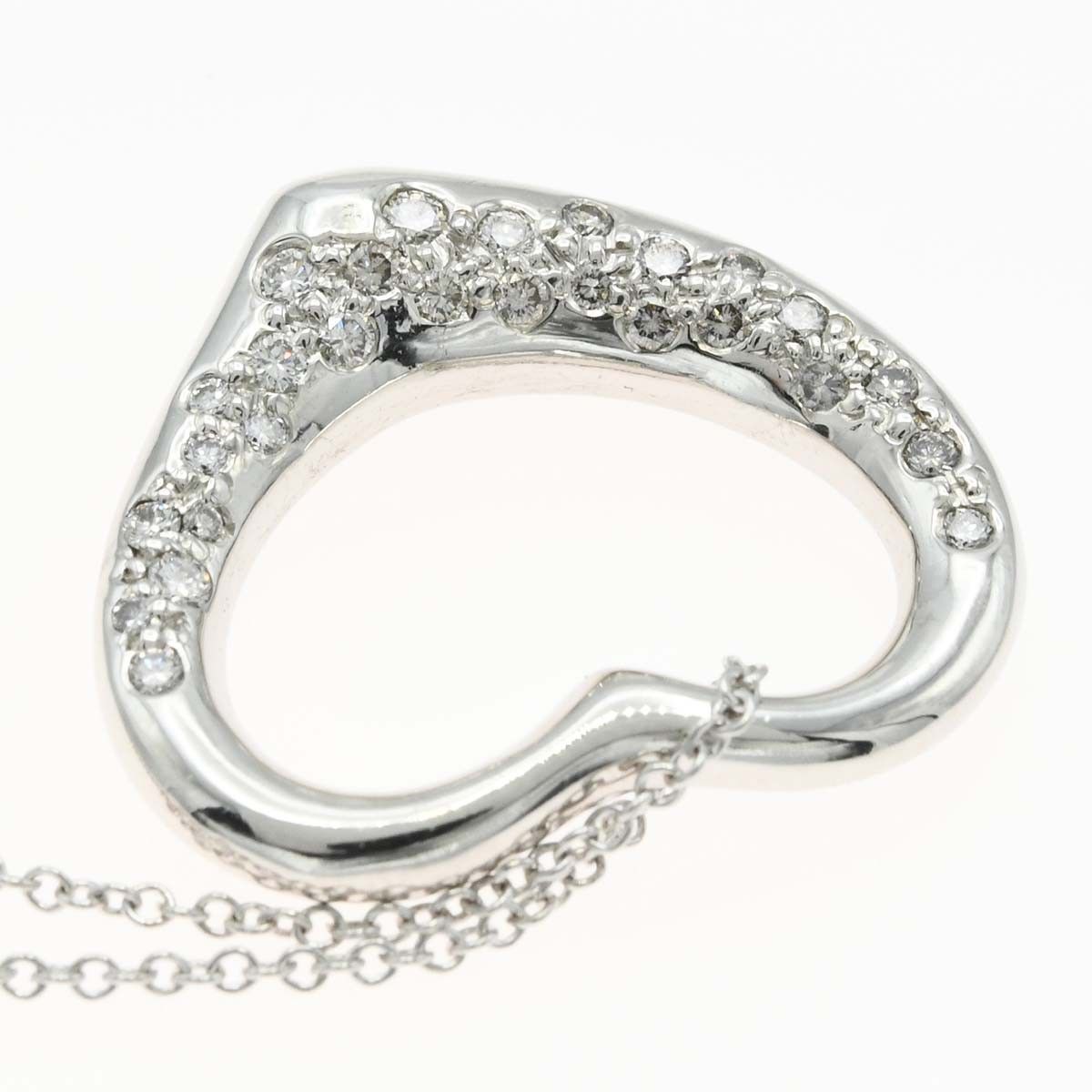 仕上げ済 Tiffany&Co. ティファニー ネックレス オープンハート ダイヤモンド PT950 約9.3g ジュエリー ◆ eco1963 仕上げ済 Tiffany&Co. ティファニー ネックレス オープンハート ダイヤモンド PT950 約9.3g ジュエリー ◆ eco1963