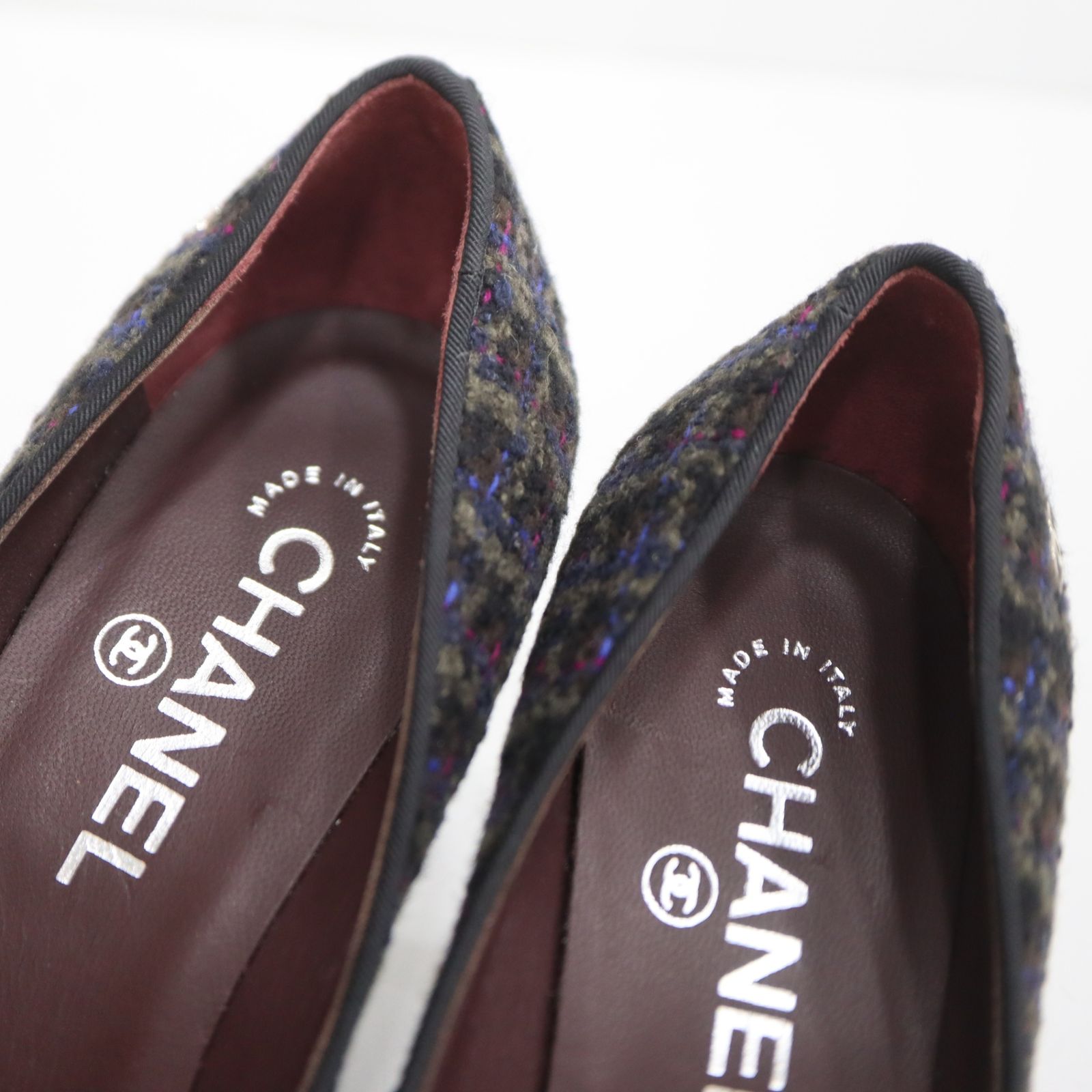 CHANEL シャネル ヒール パンプス A G27495 ツイード 36 1/2 ブラック 