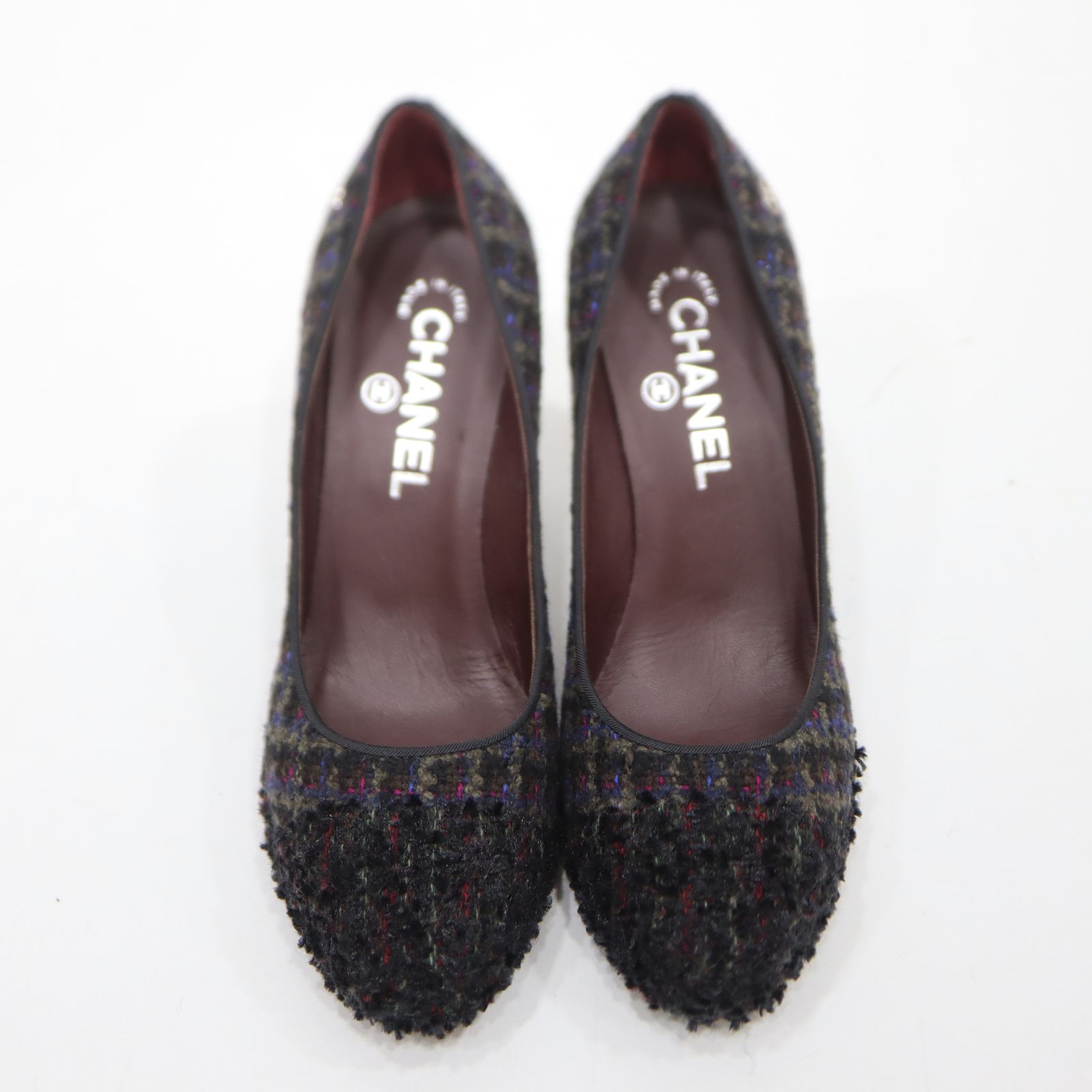 CHANEL シャネル ヒール パンプス A G27495 ツイード 36 1/2 ブラック