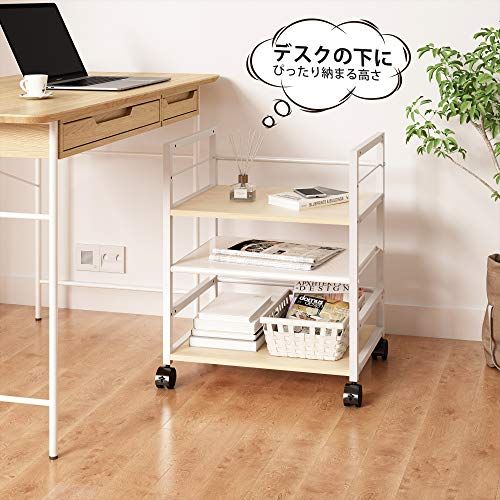 DEVAISE プリンター台 キャスター付き サイドワゴン デスクワゴン