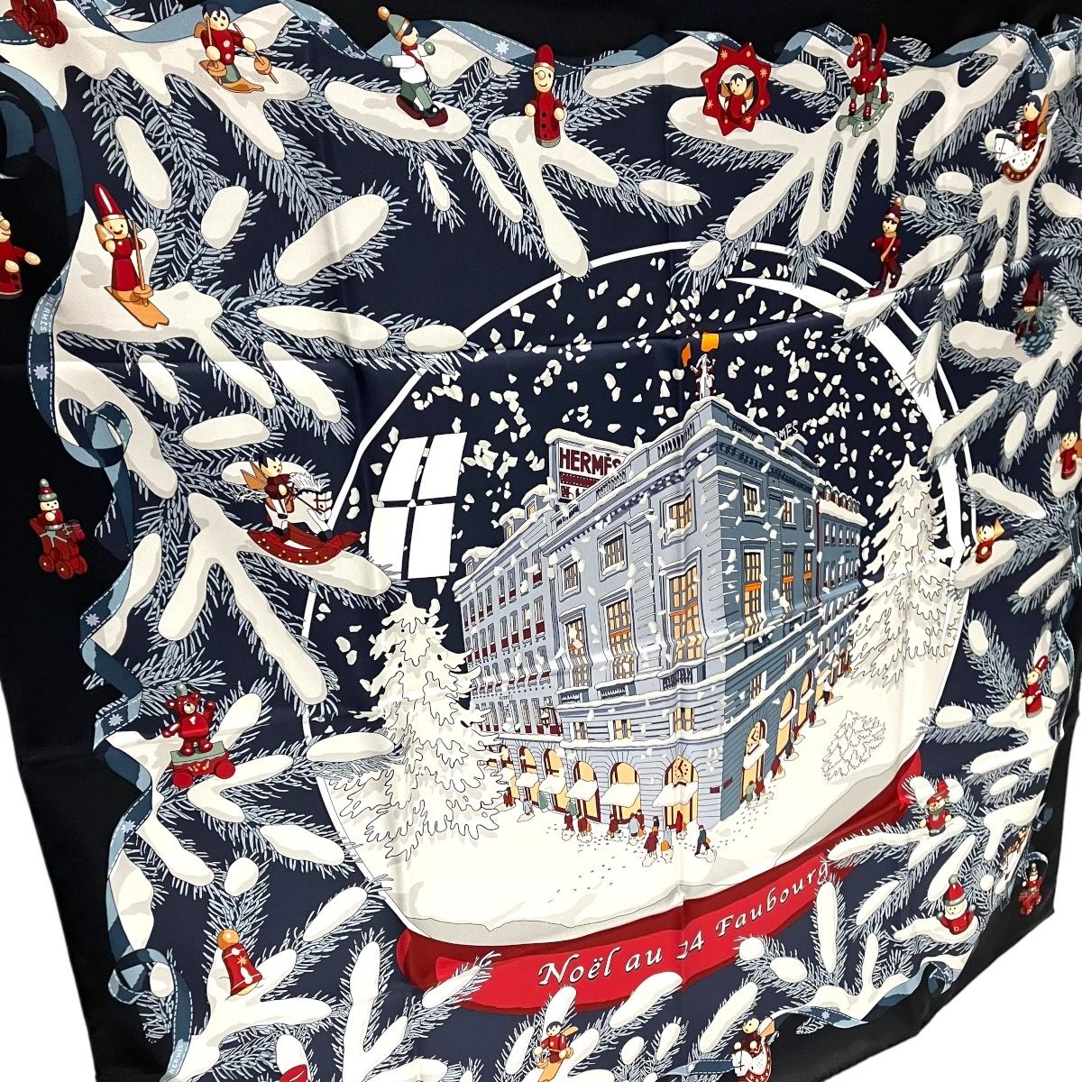 エルメス HERMES フォーブル24番地のクリスマス カレ90 スカーフ