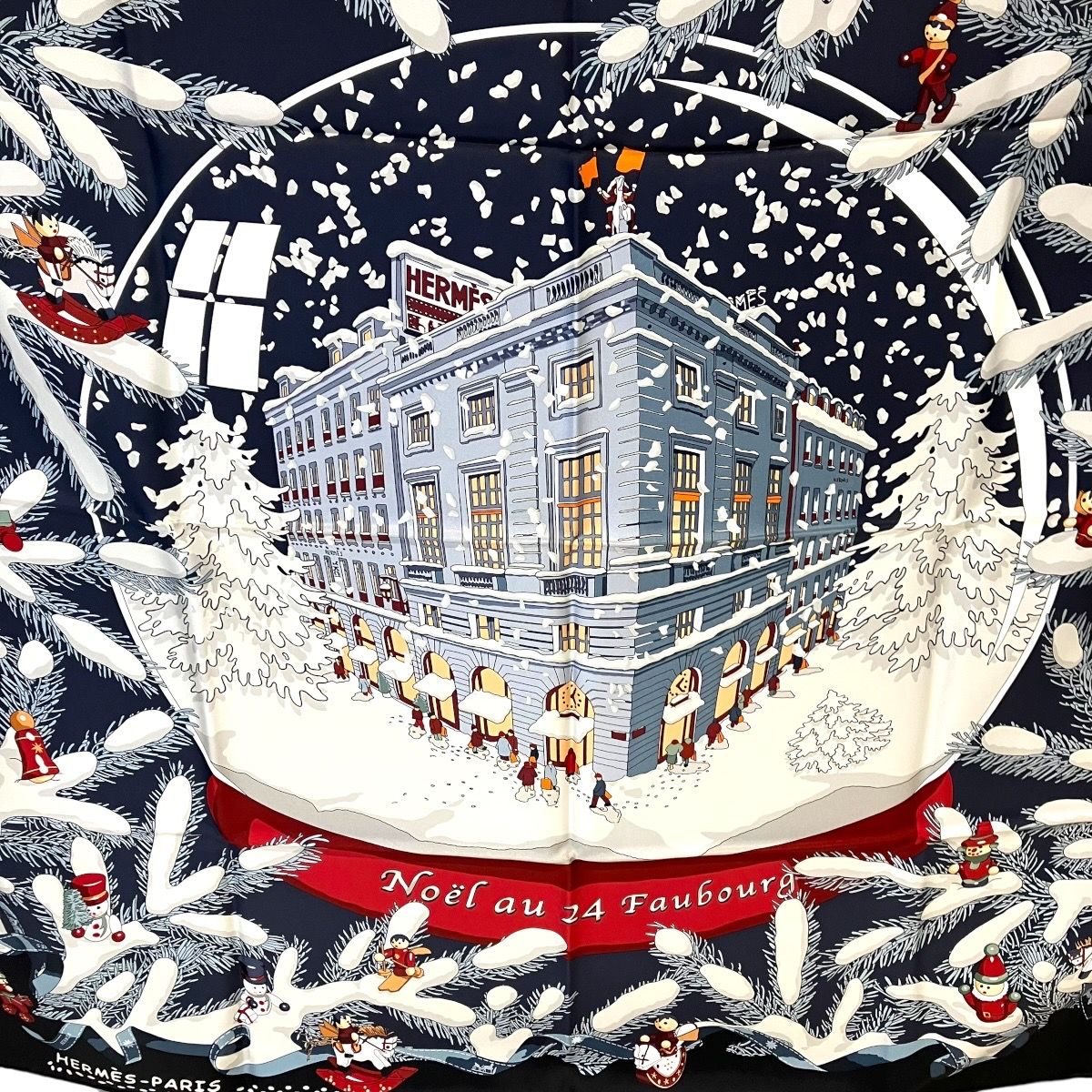 エルメス HERMES フォーブル24番地のクリスマス カレ90 スカーフ