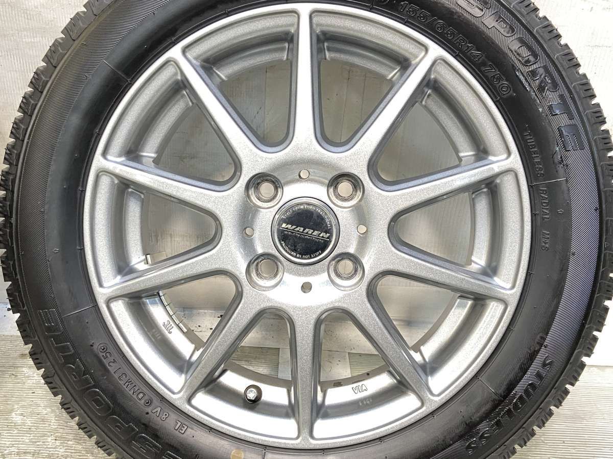 155/65R14 オートバックス アイスエスポルテ WAREN 14x4.5 43 100-4穴