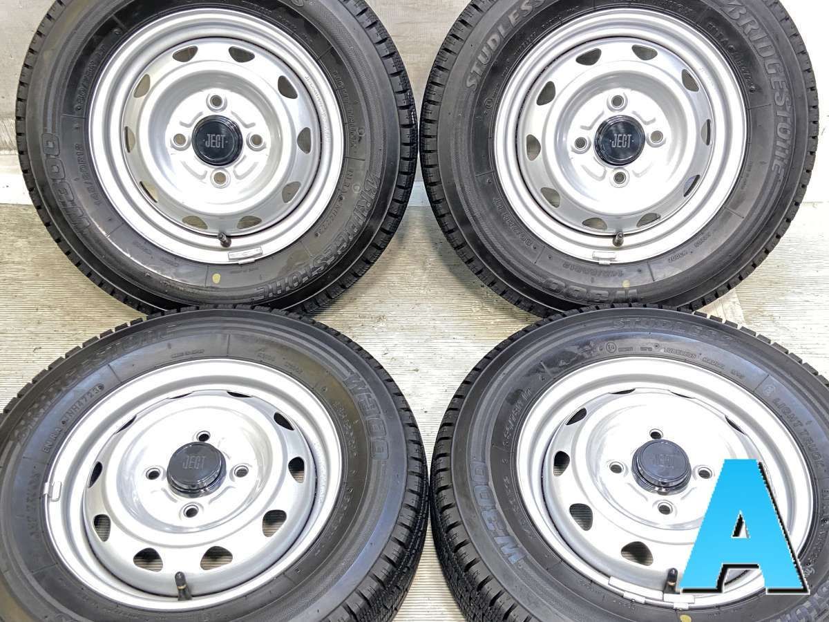 145/80R12 80/78LT ブリヂストン W300 JECT T3 12x3.5 100-4穴 中古 
