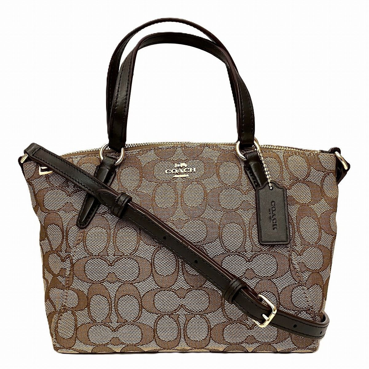 コーチ COACH シグネチャー ハンドバッグ キャンバス レザー F27580 レディース
